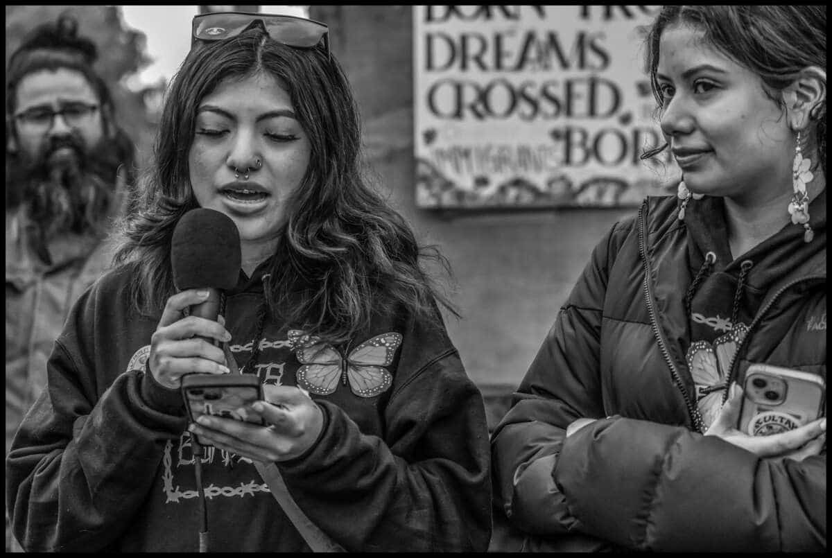 These photos capture protests against ICE and Trump’s threats of mass deportation in February 2025, in San Mateo and Fort Bragg, California.